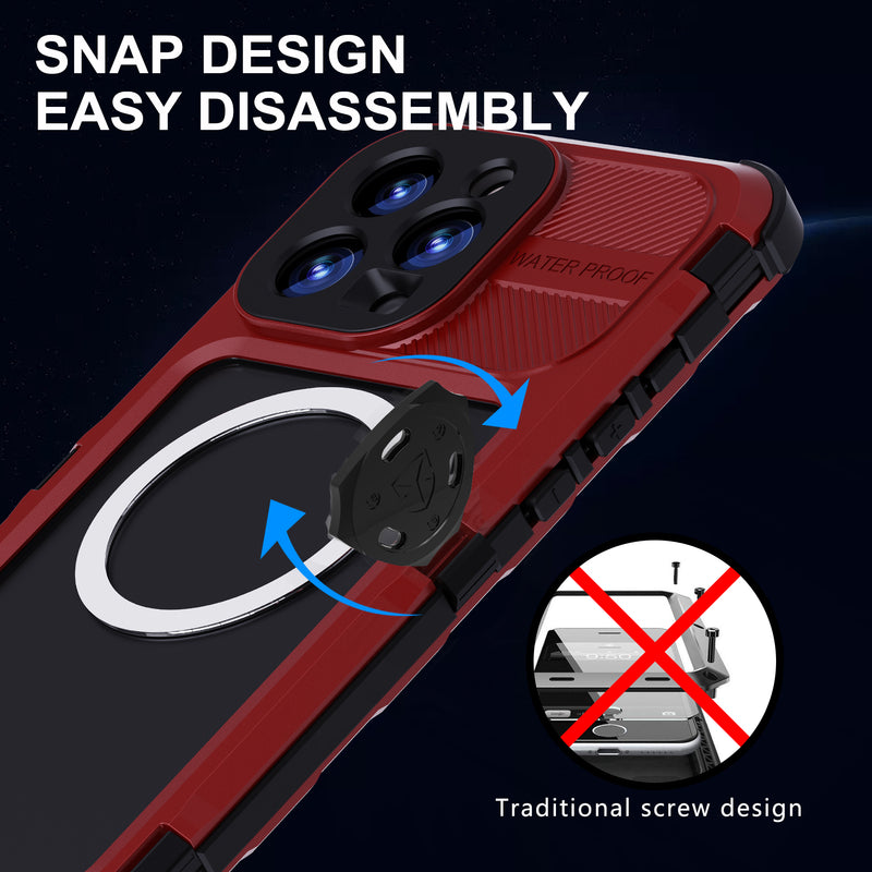 Chargez l&#39;image dans la visionneuse de la galerie, [M Series][Magsafe Compatible] Apple iPhone 14 / 14 Plus / 14 Pro / 14 Pro Max - Redpepper Metal Heavy Duty Waterproof Magnetic Silicone Phone Case With Lanyard - Polar Tech Australia
