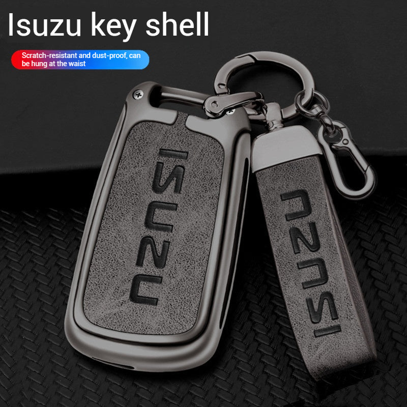 Chargez l&#39;image dans la visionneuse de la galerie, Isuzu Alloy + PU Leather Protection Car Key Fob Case Cover For D-MAX, MU-X, MUX
