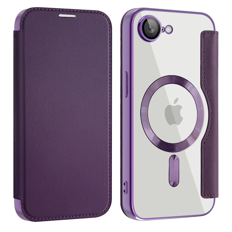 Load image into Gallery viewer, [Magsafe Compatible][With Card Slot] Apple iPhone 16e Golden Shield Magnetic Flip Leather Case - Polar Tech Australia
