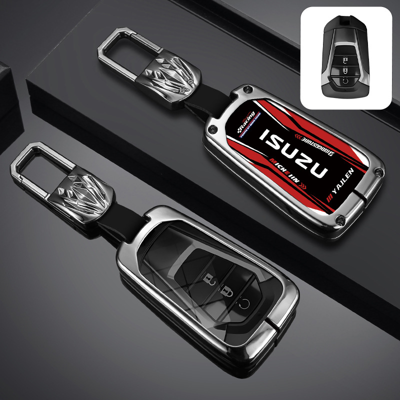 Chargez l&#39;image dans la visionneuse de la galerie, Isuzu Stylish Racing-inspired Design Car Key Fob Case Cover For D-MAX, MU-X (2020-2022)
