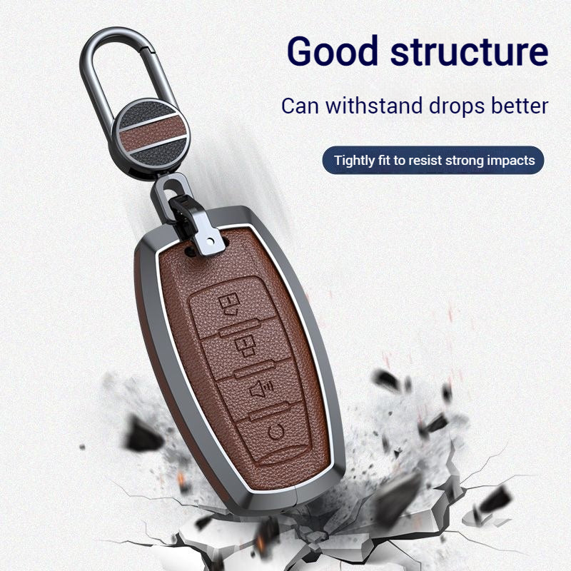 Cargue la imagen en el visor de la galería, Great Wall Zinc Alloy Leather Car Key Fob Case Cover For GWM Cannon (Pao) Passenger, Commercial
