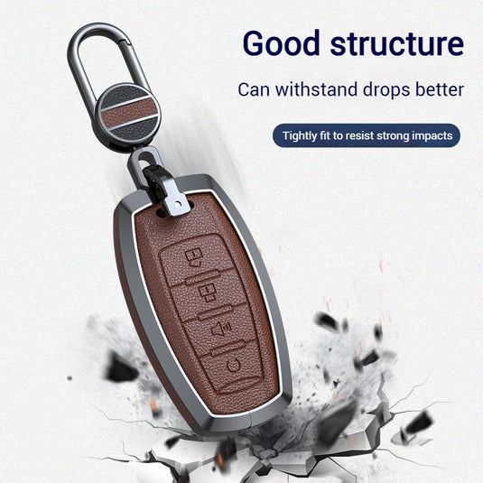 Great Wall Zinc Alloy Leather Car Key Fob Case Cover For GWM Cannon (Pao) Passenger, Commercial