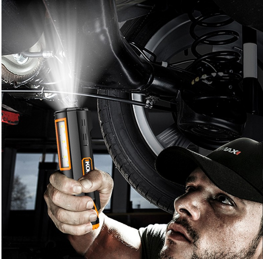 Komax Dual LED Source Main + Side Portable Type-C Chargeable 12V Battery Powered LED Light
