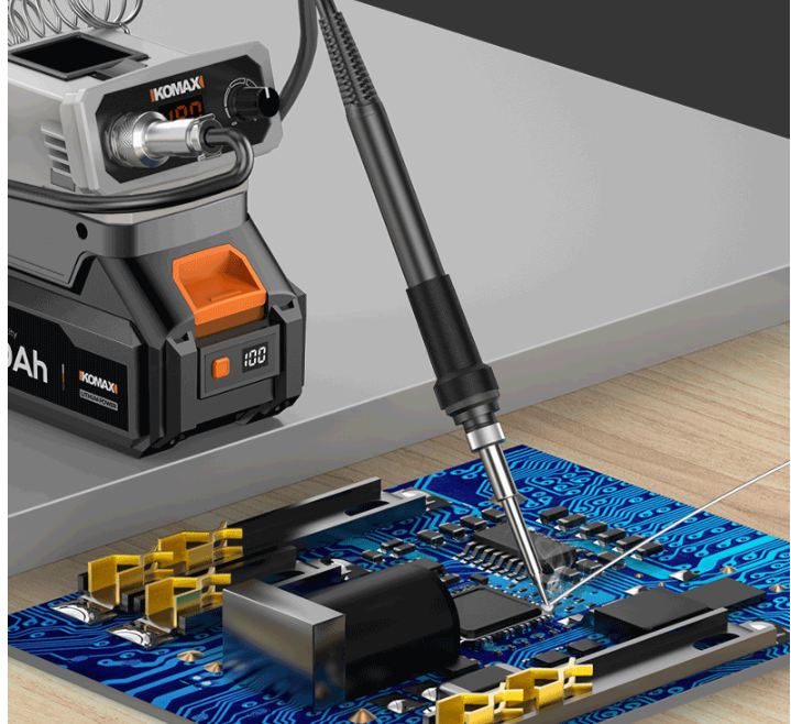 Chargez l&#39;image dans la visionneuse de la galerie, [Battery + Charger Bundle Kit] Komax Portable Outdoor Battery Powered Digital Display Soldering Iron Station 180℃ - 480℃
