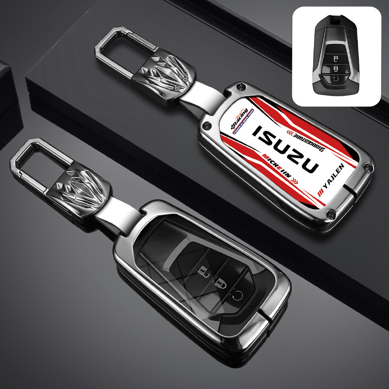 Chargez l&#39;image dans la visionneuse de la galerie, Isuzu Stylish Racing-inspired Design Car Key Fob Case Cover For D-MAX, MU-X (2020-2022)
