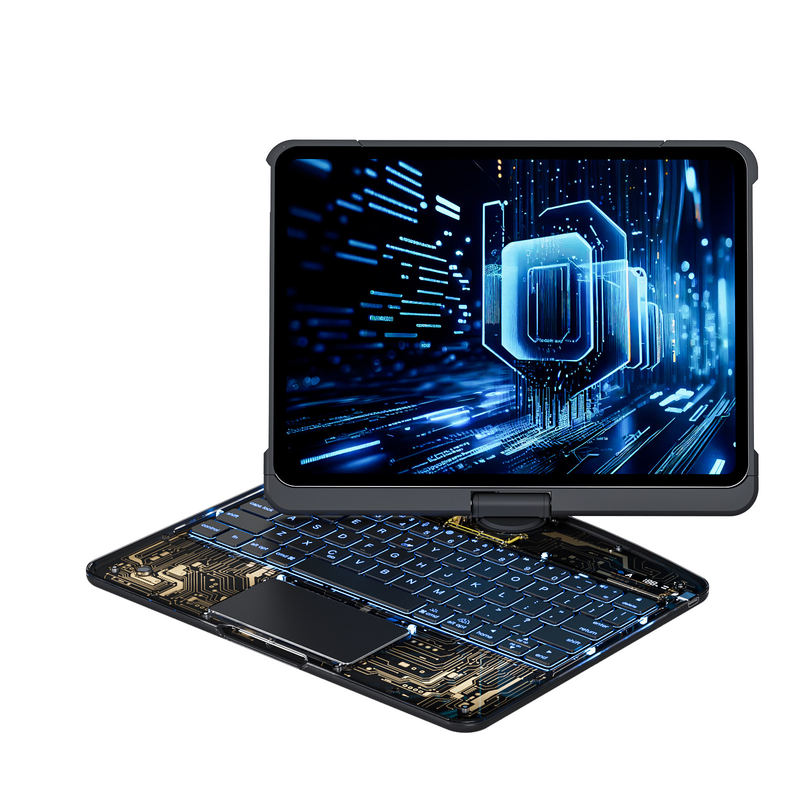 Load image into Gallery viewer, Apple iPad Air 4/5 10.9&#39;&#39; 4/5th Gen (2020/2022) - 180 Degree Rotation Magic Cyberpunk Style Transparent Keyboard Case - i-Station Mobile Phone &amp; Electronic Device Repair and Accessories
