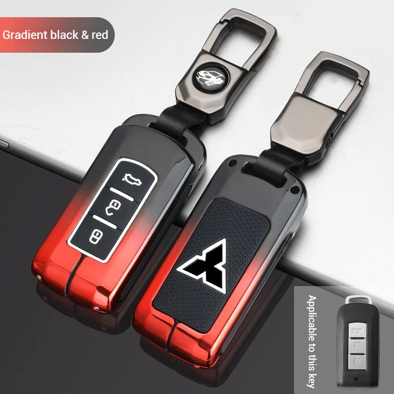 Cargue la imagen en el visor de la galería, Mitsubishi Zinc Alloy + Silicone Car Key Fob Case Cover For Outlander, Eclipse Cross, ASX, Pajero, Lancer
