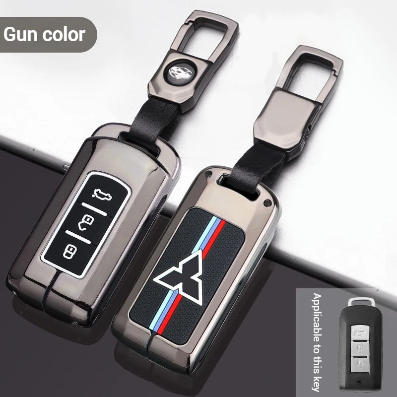 Cargue la imagen en el visor de la galería, Mitsubishi Zinc Alloy + Silicone Car Key Fob Case Cover For Outlander, Eclipse Cross, ASX, Pajero, Lancer
