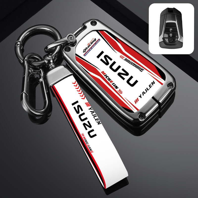 Chargez l&#39;image dans la visionneuse de la galerie, Isuzu Stylish Racing-inspired Design Car Key Fob Case Cover For D-MAX, MU-X (2020-2022)
