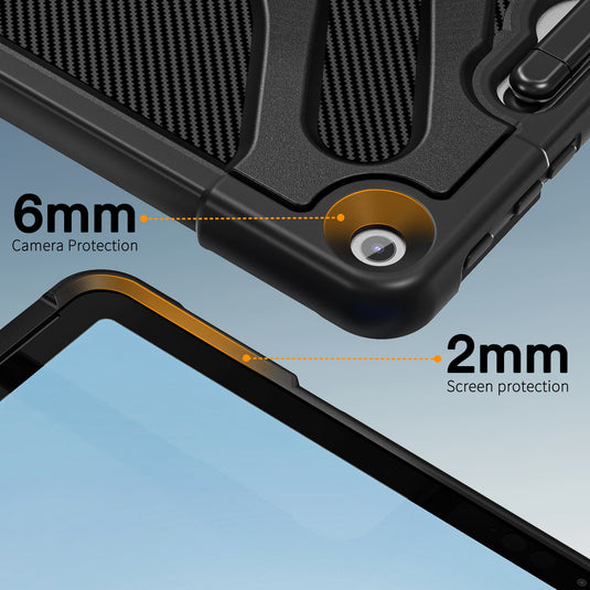 Microsoft Surface Pro 12 (2025) - Heavy Duty 360 Degree Rotate Stand Hand Strap Case With Shoulder Strap