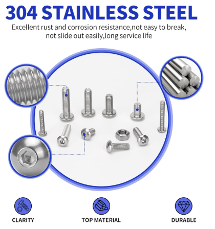Load image into Gallery viewer, [1080 Pieces] Stainless Steel M2 M3 M4 Hex Socket Screws, Bolts, Nuts &amp; Washers Set with Storage Box
