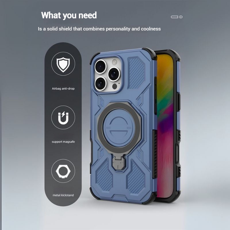 Chargez l&#39;image dans la visionneuse de la galerie, [Magsafe Compatible][Built-in Stand] Apple iPhone 17/Air/Pro/Max - Shield Shockproof Rugged Heavy Duty Case - i-Station Mobile Phone &amp; Electronic Device Repair and Accessories
