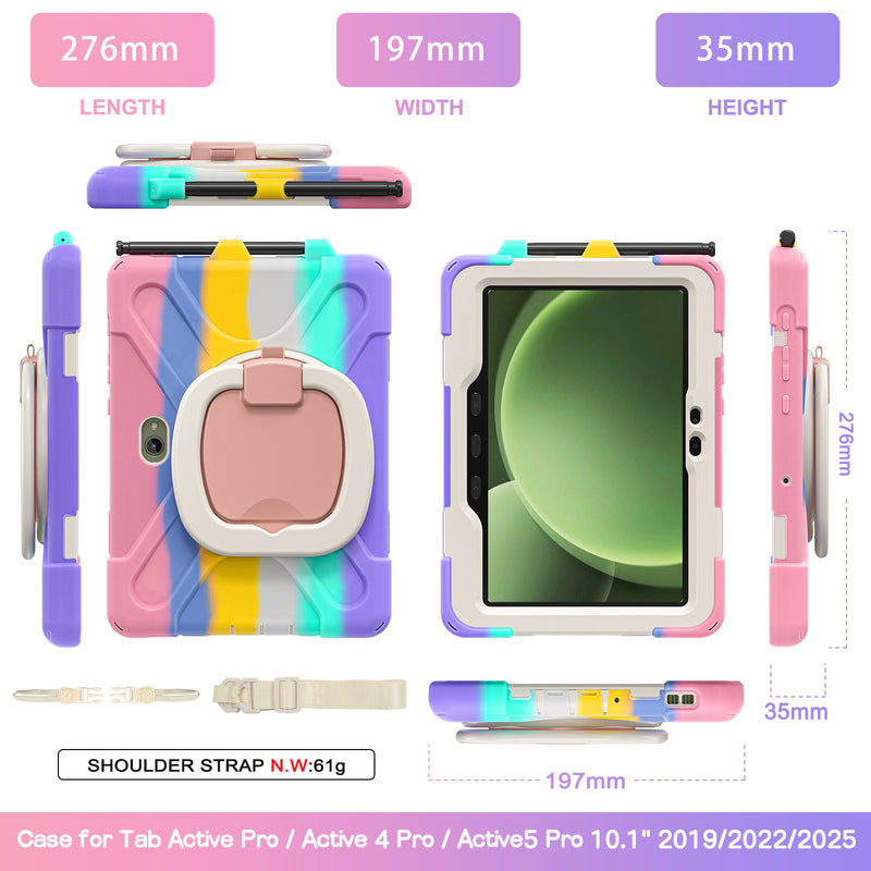 Chargez l&#39;image dans la visionneuse de la galerie, Samsung Galaxy Tab Active Pro / Active 4 Pro / Active 5 Pro Series - Heavy Duty 360 Degree Rotate Stand Hand Strap Case With Shoulder Strap - Polar Tech Australia
