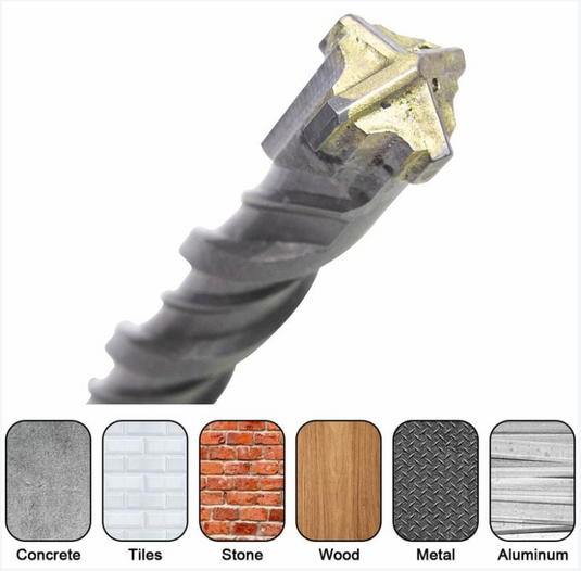 160mm Long Concrete Electric Hammer Bit Cross Carbide Tip Masonry Drill Bits