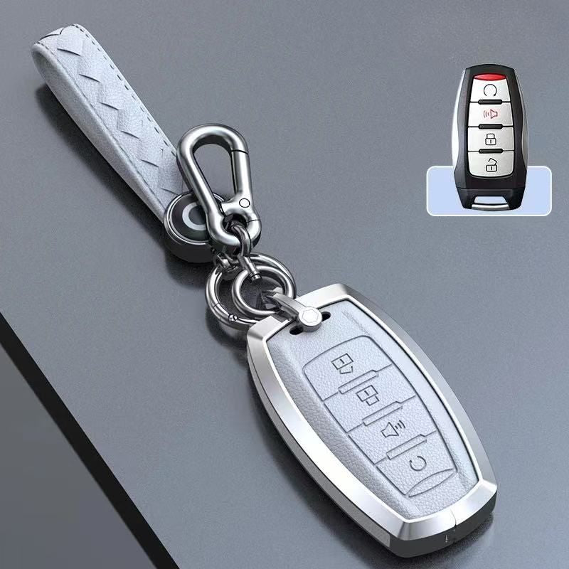 Cargue la imagen en el visor de la galería, Great Wall Zinc Alloy Leather Car Key Fob Case Cover For GWM Cannon (Pao) Passenger, Commercial
