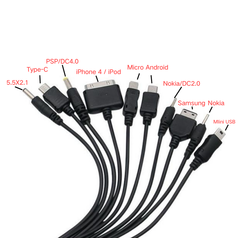 Cargue la imagen en el visor de la galería, 10-in-1 USB Charging Cable – Universal Multi-Head Charger for Old &amp; New Devices - Polar Tech Australia
