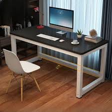 Rectangular Modern Simple Wood Style Office Home Computer Study Desk (Black) - Polar Tech Australia