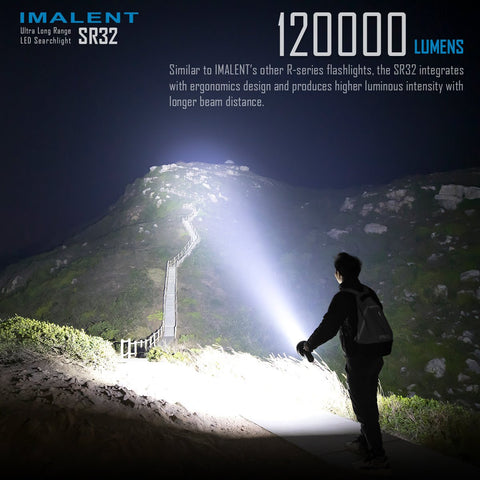 Cargue la imagen en el visor de la galería, [SR32] IMALENT Longest Throw Flashlight 120,000 Lumens , 2080 meters

