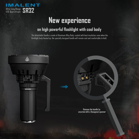 Cargue la imagen en el visor de la galería, [SR32] IMALENT Longest Throw Flashlight 120,000 Lumens , 2080 meters
