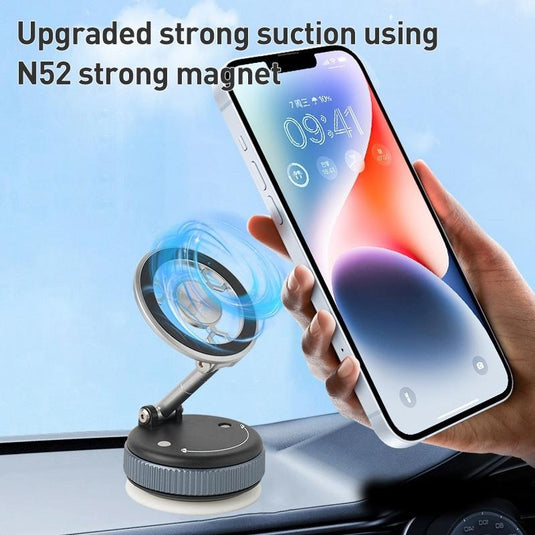 [PT-101] Vacuum Suction Magnetic Car Holder 360° Rotation for Car Dashboard & Wind Screen Strong Magnet