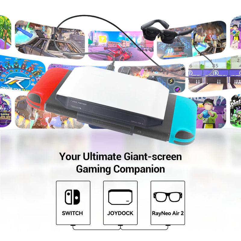 Load image into Gallery viewer, [FFalcon RayNeo AR Glass Air 3 + JoyDock] Nintendo Switch Portable Pocket 201&quot; 120Hz Miro-OLED AR VR XR Glass Wearable Monitor - Polar Tech Australia
