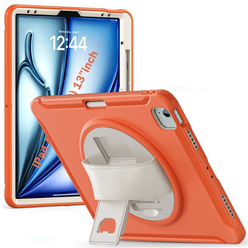 Cargue la imagen en el visor de la galería, Apple iPad Air 6 13” &amp; iPad Pro 3/4/5/6 12.9&quot;   - 360 Degree Rotate Shockproof Heavy Duty Tough Stand Case Cover With Pen Holder - Polar Tech Australia
