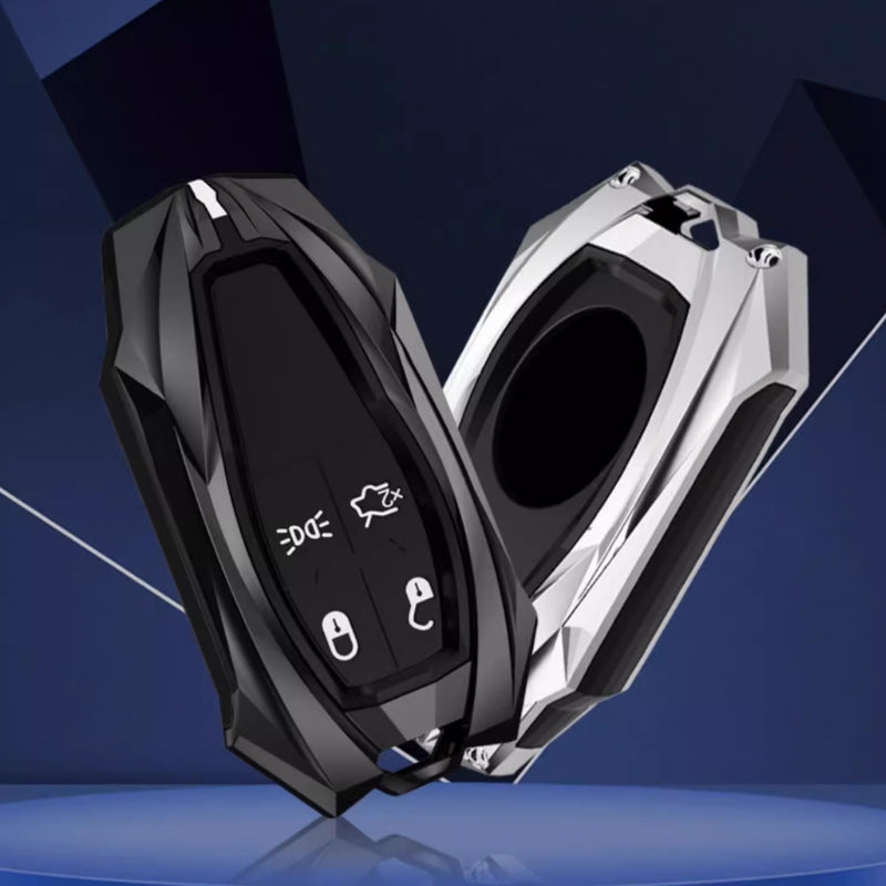 Cargue la imagen en el visor de la galería, Shockproof Zinc Alloy &amp; Silicone Car Key Fob Case Cover with Lock Buckle for Maserati Levante, MC20, Ghibli, Quattroporte 2014-2022 – Premium Protection Cover
