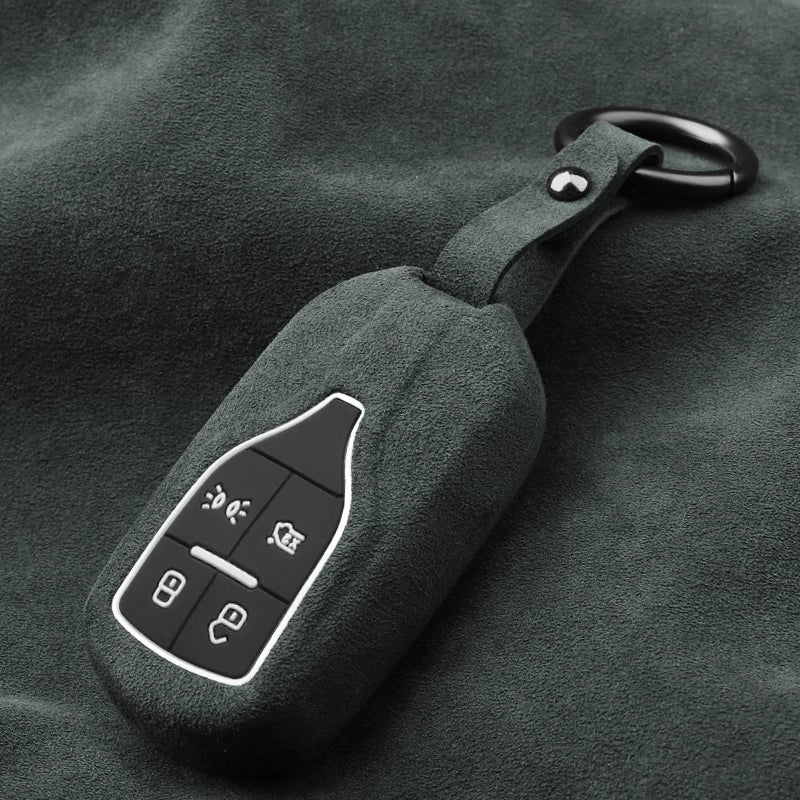 Load image into Gallery viewer, Luxury Suede Car Key Fob Case Cover for Maserati Levante, MC20, Ghibli, Quattroporte 2014-2022 – Skin-Friendly, Durable &amp; Stain-Resistant
