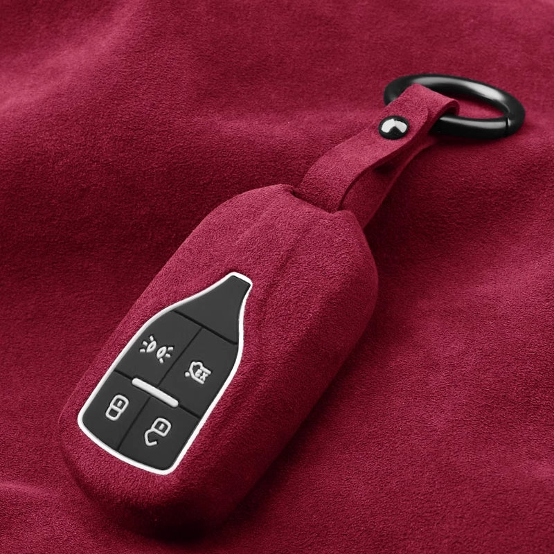 Load image into Gallery viewer, Luxury Suede Car Key Fob Case Cover for Maserati Levante, MC20, Ghibli, Quattroporte 2014-2022 – Skin-Friendly, Durable &amp; Stain-Resistant
