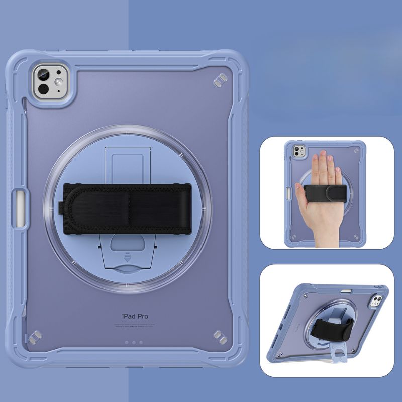 Load image into Gallery viewer, Apple iPad Pro 11&quot; (M4) 2024 5th Generation - 360 Degree Rotate Shockproof Heavy Duty Tough Stand Case Cover With Strap &amp; Pen Holder - Polar Tech Australia
