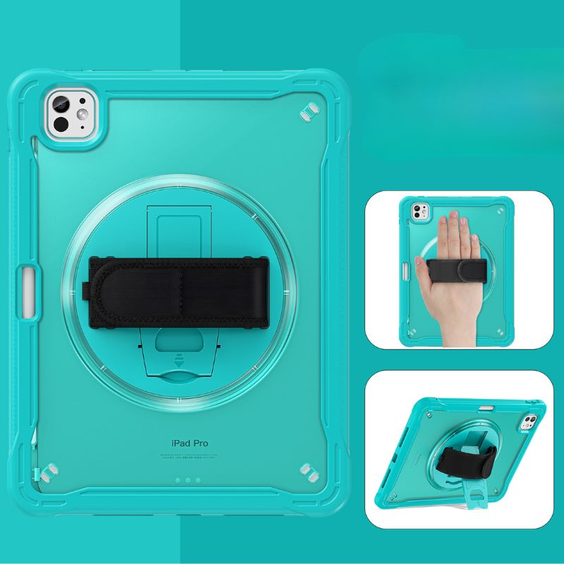 Load image into Gallery viewer, Apple iPad Pro 11&quot; (M4) 2024 5th Generation - 360 Degree Rotate Shockproof Heavy Duty Tough Stand Case Cover With Strap &amp; Pen Holder - Polar Tech Australia
