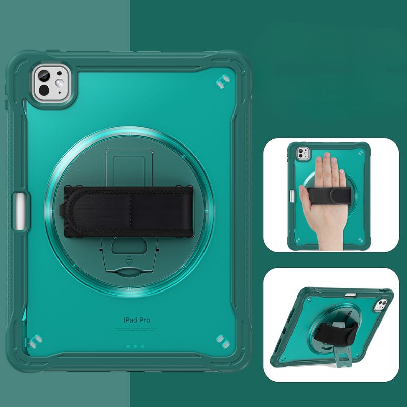Load image into Gallery viewer, Apple iPad Pro 11&quot; (M4) 2024 5th Generation - 360 Degree Rotate Shockproof Heavy Duty Tough Stand Case Cover With Strap &amp; Pen Holder - Polar Tech Australia
