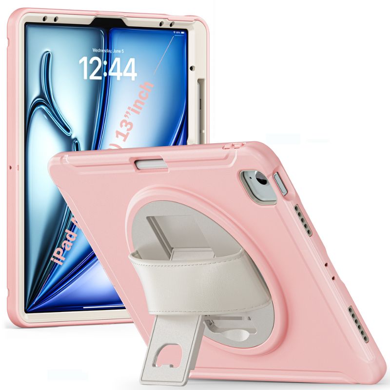 Cargue la imagen en el visor de la galería, Apple iPad Air 6 13” &amp; iPad Pro 3/4/5/6 12.9&quot;   - 360 Degree Rotate Shockproof Heavy Duty Tough Stand Case Cover With Pen Holder - Polar Tech Australia
