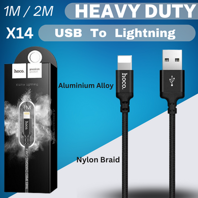 [X14][1M/2M][Heavy Duty][USB to Lightning] HOCO Times Speed Fast Charging Data Sync USB Cable - Polar Tech Australia