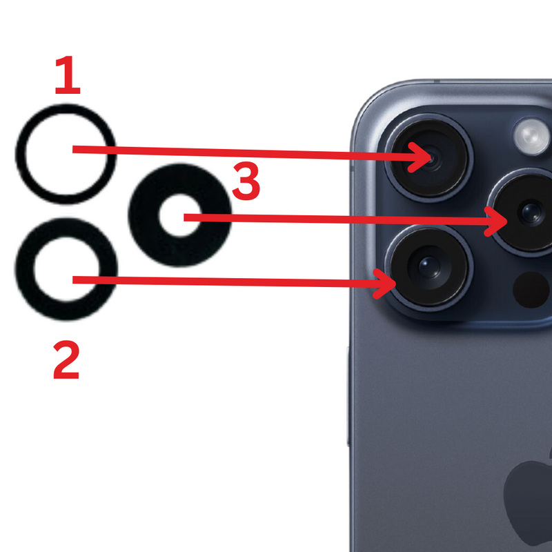 Chargez l&#39;image dans la visionneuse de la galerie, Apple iPhone 15 Pro Max - Back Rear Main Camera Glass Lens With Adhesive - Polar Tech Australia
