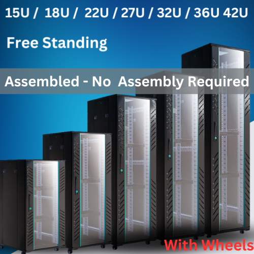 Chargez l&#39;image dans la visionneuse de la galerie, [Assembled] 15U 18U 22U 27U 32U 36U 42U Large Size Heavy Duty Stand Alone Free Standing Network Server CCTV PoE Switch Cabinet Rack Lockable Enclosure - Polar Tech Australia
