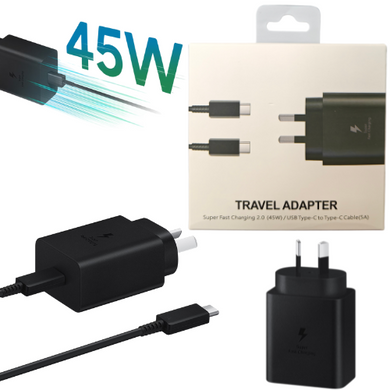 [45W] Samsung Compatible Super Fast PD Type-C USB-C Port Wall Charger Travel Power Adapter With Cable- (AU Plug) - Polar Tech Australia