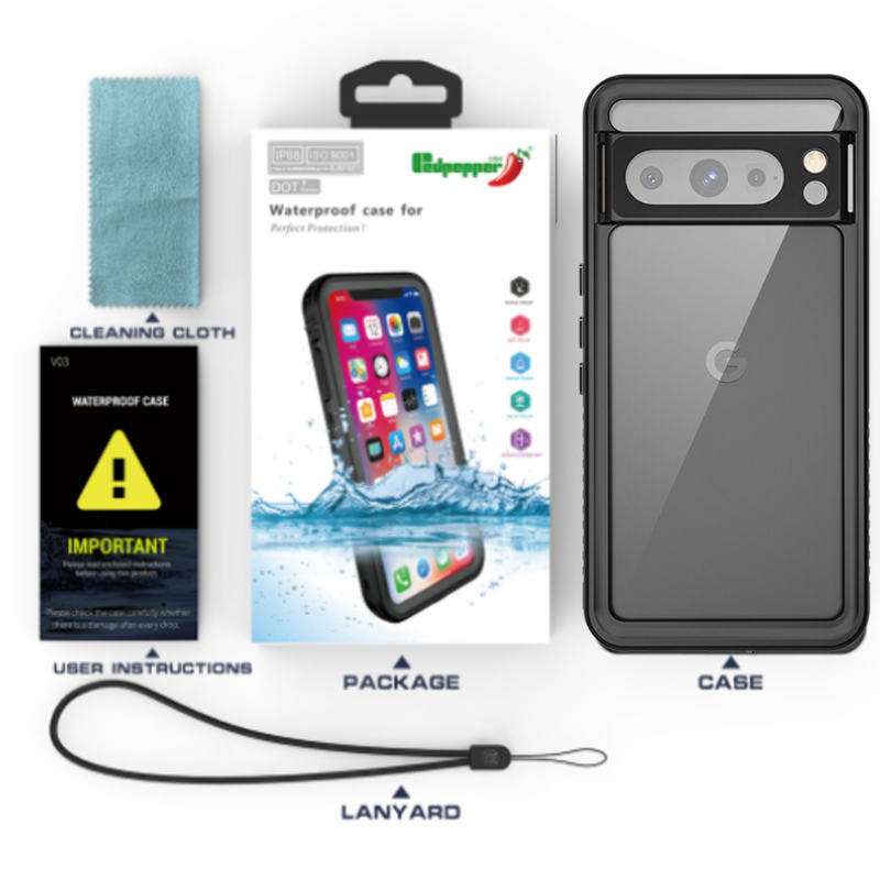 Cargue la imagen en el visor de la galería, Google Pixel 8 Pro (GC3VE) - Redpepper Full Covered Waterproof Heavy Duty Tough Armor Case - Polar Tech Australia
