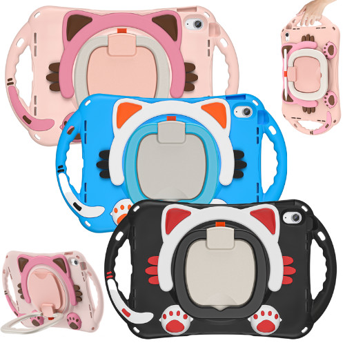 Chargez l&#39;image dans la visionneuse de la galerie, Apple iPad Mini 1/2/3/4/5 EVA Kid Friendly Cat Style Heavy Duty Case with Handle Stand Ring - Polar Tech Australia
