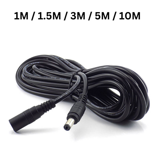 [1M/1.5M/3M/5M/10M] DC 12V Male Female Power Extension Cable - Polar Tech Australia