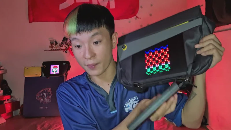 Load and play video in Gallery viewer, Divoom Sling Bag-C Pixel Art LED Sport Bag Perfect Gift
