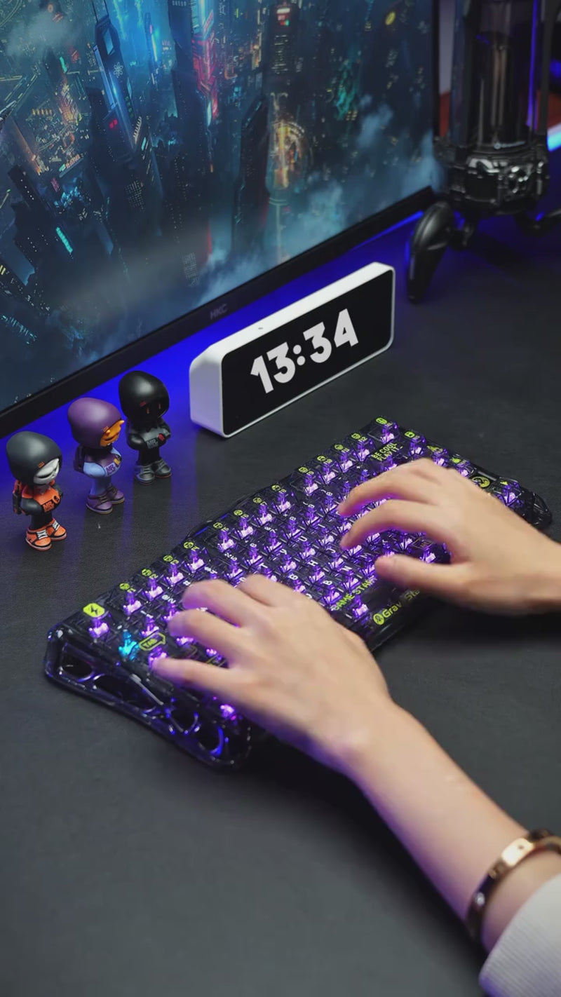 Cargar y reproducir video en Gallery Viewer, GravaStar Mercury K1 Lite Mechanical Gaming Keyboard, 75% Gasket Hot Swappable Custom RGB Backlit Wireless Keyboard
