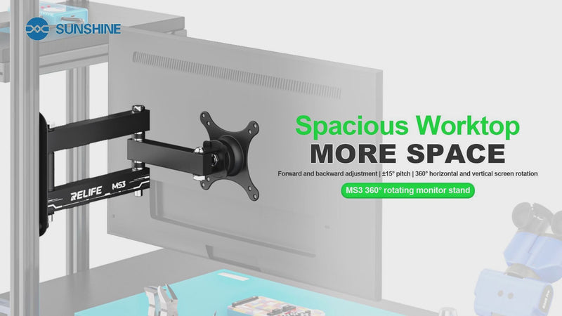Cargar y reproducir video en Gallery Viewer, [MS3] RELIFE 360° Rotating Monitor Arm - Flexible, Space-Saving Mount for 14&quot;–27&quot; Monitors
