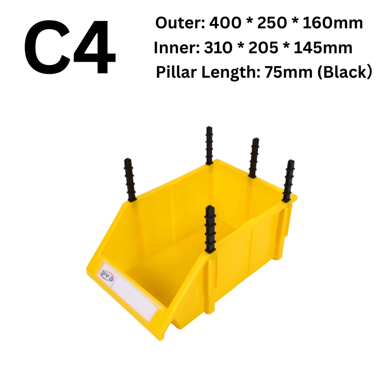 Load image into Gallery viewer, [#C4][400*250*160mm] Stack-n-hang Heavy Duty DIY Warehouse Stackable Tools Parts Organizing Storage Box Shelf - Polar Tech Australia
