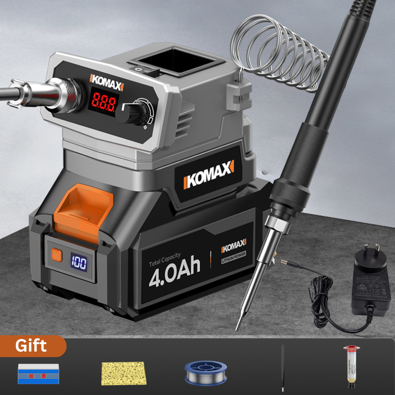 Chargez l&#39;image dans la visionneuse de la galerie, [Battery + Charger Bundle Kit] Komax Portable Outdoor Battery Powered Digital Display Soldering Iron Station 180℃ - 480℃
