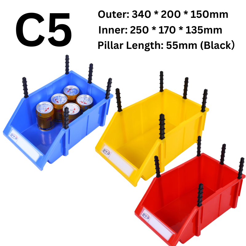 Load image into Gallery viewer, [#C5][340*200*150mm] Stack-n-hang Heavy Duty DIY Warehouse Stackable Tools Parts Organizing Storage Box Shelf - Polar Tech Australia
