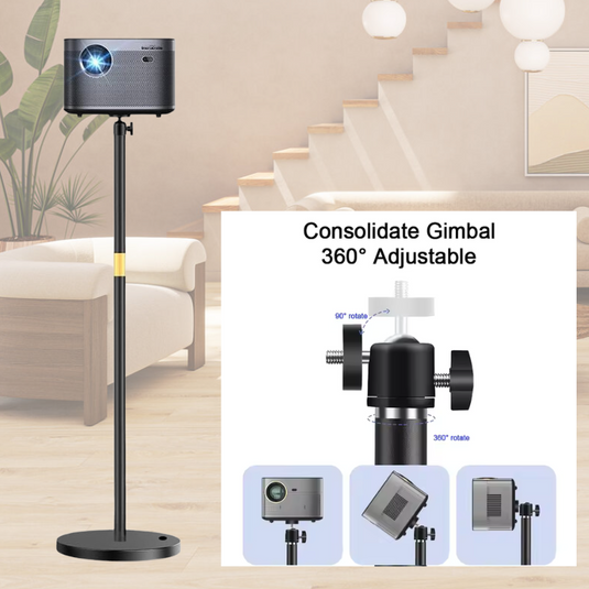 [Single Screw Mounting Type] Universal Retractable Adjustable Aluminum Projector Floor Holder - Polar Tech Australia