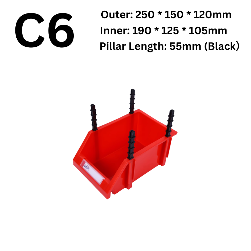 Load image into Gallery viewer, [#C6][250*150*120mm] Stack-n-hang Heavy Duty DIY Warehouse Stackable Tools Parts Organizing Storage Box Shelf - Polar Tech Australia
