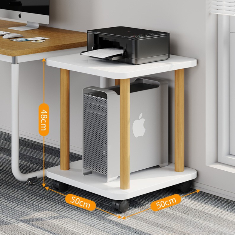 Cargue la imagen en el visor de la galería, Wood Printer Stand with Storage Area 360° Steerable Wheels Office Furniture - Polar Tech Australia
