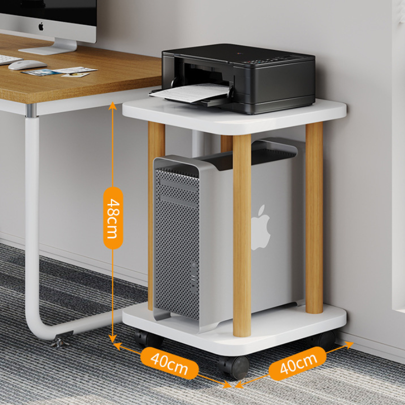 Cargue la imagen en el visor de la galería, Wood Printer Stand with Storage Area 360° Steerable Wheels Office Furniture - Polar Tech Australia
